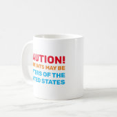 Mug Avertissement : Le contenu peut être des eaux des  (Devant gauche)