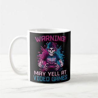 Mug Avertissement mai hurler aux Jeux Vidéo Skeleton J