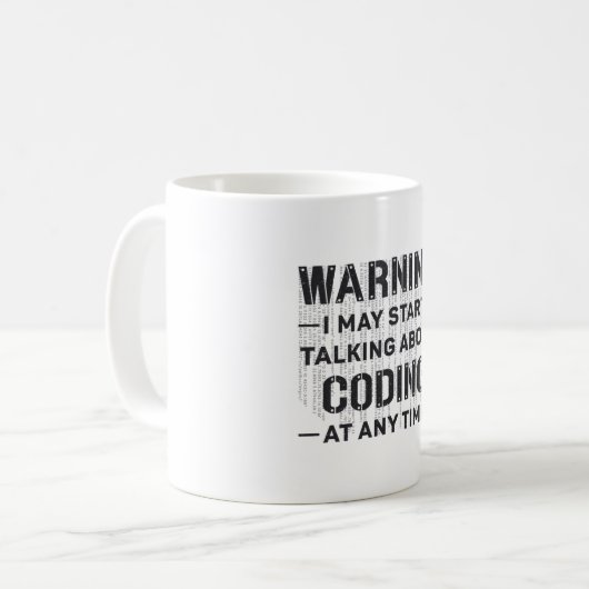 Mug Avertissement Médicale Coder Je Peux Commencer À C (Devant gauche)