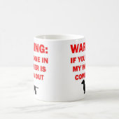 Mug Avertissement Mon Weiner sort la plaisanterie (Centre)