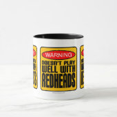 Mug Avertissement : Ne joue pas bien avec les rousses (Centre)