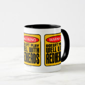 Mug Avertissement : Ne joue pas bien avec les rousses (Devant droit)