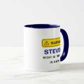 Mug Avertissement : [Nom personnalisé] pourrait penser (Devant droit)
