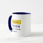 Mug Avertissement : [Nom personnalisé] pourrait penser (Devant gauche)