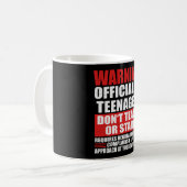 Mug Avertissement Officiellement Adolescent (Devant gauche)