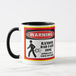Mug Avertissement Papa Fart Zone Fête des pères cade