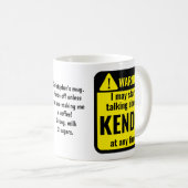 Mug Avertissement Personnalisé Drôle de Kendo (Devant droit)