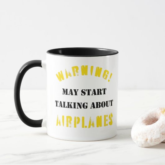 Mug Avertissement peut commencer à parler d'avions (Avec donut)