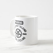 Mug Avertissement Peut Commencer À Parler De Cyclisme (Devant gauche)