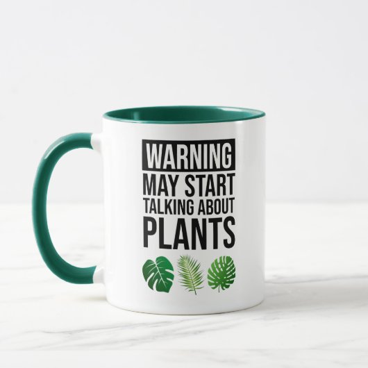 Mug Avertissement - Peut commencer à parler des Plante (Gauche)