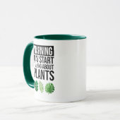 Mug Avertissement - Peut commencer à parler des Plante (Devant gauche)