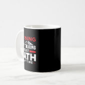 Mug Avertissement Peut Commencer À Parler Math Drôle E (Devant gauche)