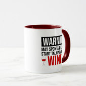 Mug Avertissement Peut Commencer Spontanément À Parler (Devant droit)