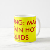 Mug AVERTISSEMENT : PEUT CONTENIR MAI CONTIENNENT la (Devant droit)