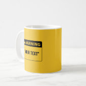 Mug Avertissement "votre texte" muet (Devant gauche)
