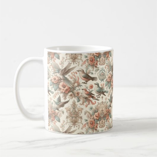Mug Aviaire victorien : Un jardin pastel (Gauche)