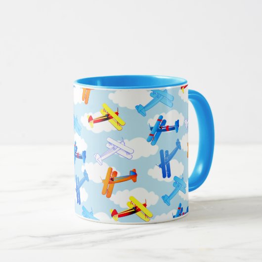 Mug Aviateur d'avion vintage (Devant droit)