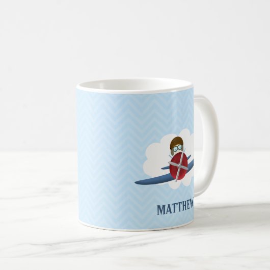 Mug Aviateur et son avion (Devant droit)