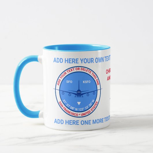 Mug Aviateur, pilote, touriste de Traveler Customizabl (Gauche)