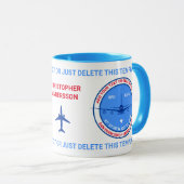 Mug Aviateur, pilote, touriste de Traveler Customizabl (Devant droit)