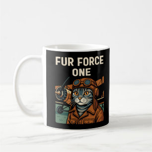 Mug Aviator Cat Flying Feline Commander