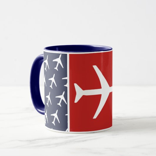 Mug Avion à plan blanc Funky Volant (Devant gauche)
