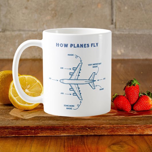 Mug Avion amusant comment les avions volent pilote ou