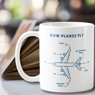 Mug Avion amusant comment les avions volent pilote ou