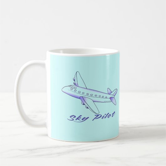 Mug Avion bleu Sky (Gauche)