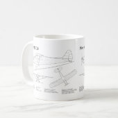 Mug Avion Cub - Plan directeur de l'avion BD (Devant gauche)