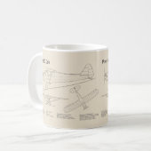 Mug Avion Cub - Plan directeur de l'avion SD (Devant gauche)