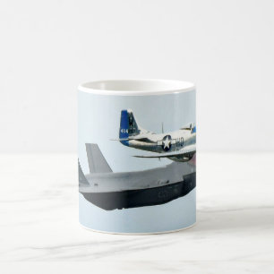 Mug Avion de chasse F-35 avec P-51 Mustang