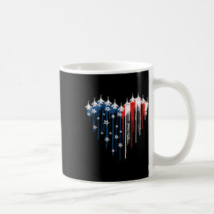 Mug Avion de chasse rétro Avion American Flag Heart 4t