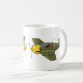 Mug Avion de chasseur rétro-dessiné (Devant droit)
