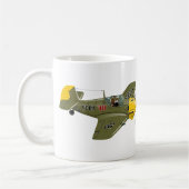 Mug Avion de chasseur rétro-dessiné (Gauche)
