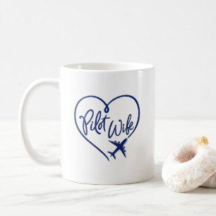Mug Avion de coeur bouché de la marine