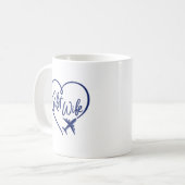 Mug Avion de coeur bouché de la marine (Devant gauche)