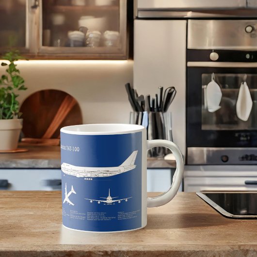Mug Avion de ligne 747 - Plan de dessin du plan direct