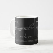 Mug Avion de ligne 747 - Plans de dessin du plan direc (Devant gauche)