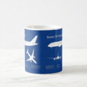 Mug Avion de ligne 787 - Plan de dessin du plan direct (Centre)