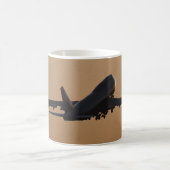 Mug avion de ligne de coucher du soleil (Centre)