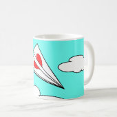 Mug Avion de papier avec le coeur (Devant droit)
