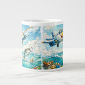 Mug Avion de Pêche Mignon – Café d'Aventure Océani (Devant)