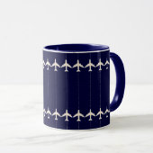 Mug avion de voyage avec ligne pointillée (Devant droit)