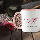 Mug Avion en papier mignon, coeur éternel, Saint Valen