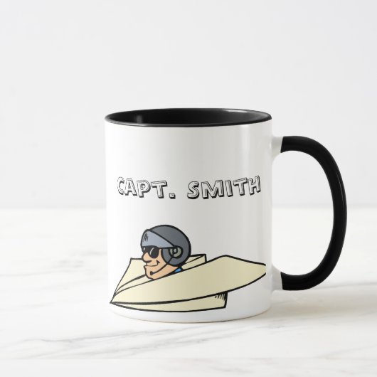 Mug Avion et pilote en papier humoristique (Droite)