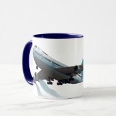 Mug Avion. Jumbo jet. (Devant gauche)