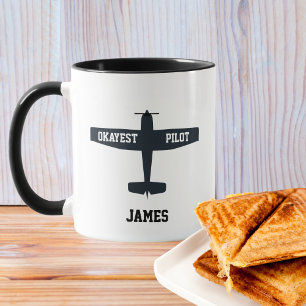Mug Avion noir & citation drôle Okayest Pilote,Personn