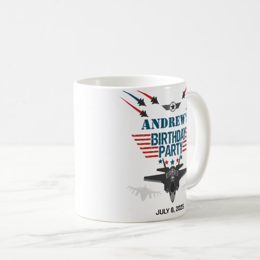 Mug Avion pilote de chasseur à réaction de la force aé (Devant droit)