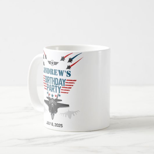 Mug Avion pilote de chasseur à réaction de la force aé (Devant gauche)